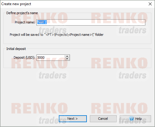Forex Tester 3 – Setting up a new project
